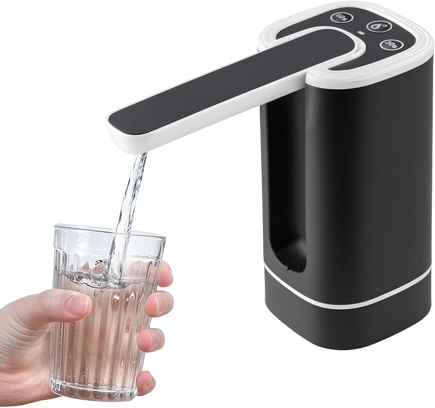 5 Gallon Water Dispenser for 5 Gallon Bottle, Electric Water Dispenser Pump - USB-C Rechargeable, 1200mAh Battery, Portable for Home, Office, Camping （Black） - image 1