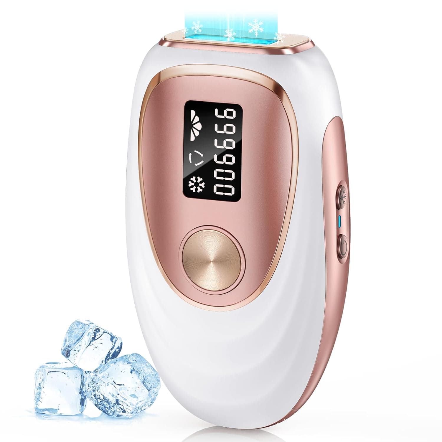 IPL Laser Hair Removal Device for Women & Men - Home 45°F Ice-Cooling Contact for Painless & Long-Lasting Results, 86% Hair Reduction in 3 Weeks for Full Body & Bikini Line, Gold