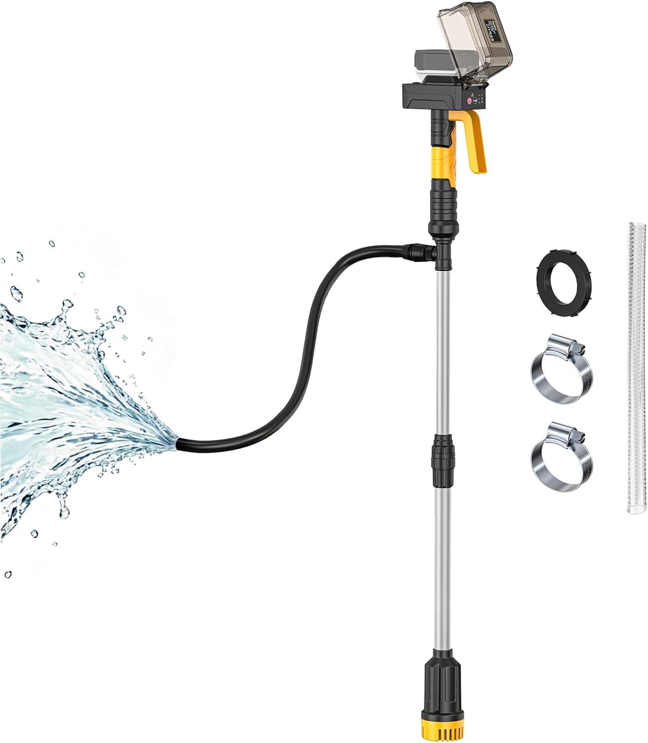 Ecarke 840GPH Cordless Stick Water Transfer Pump Compatible With DeWalt 20V (Only Tool), 38FT, Self Priming, Portable Electric Water Pump with Hose Kit for Pool Garden Basement RV Boat - image 1