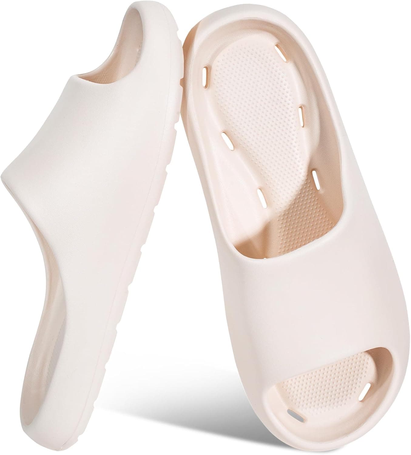 Shower Shoes for Men Women, Quick Drying Pool Slides with Drain Holes, Non-Slip Lightweight EVA Beach Sandals for Indoor Home Bedroom Pool Spa College Dorm