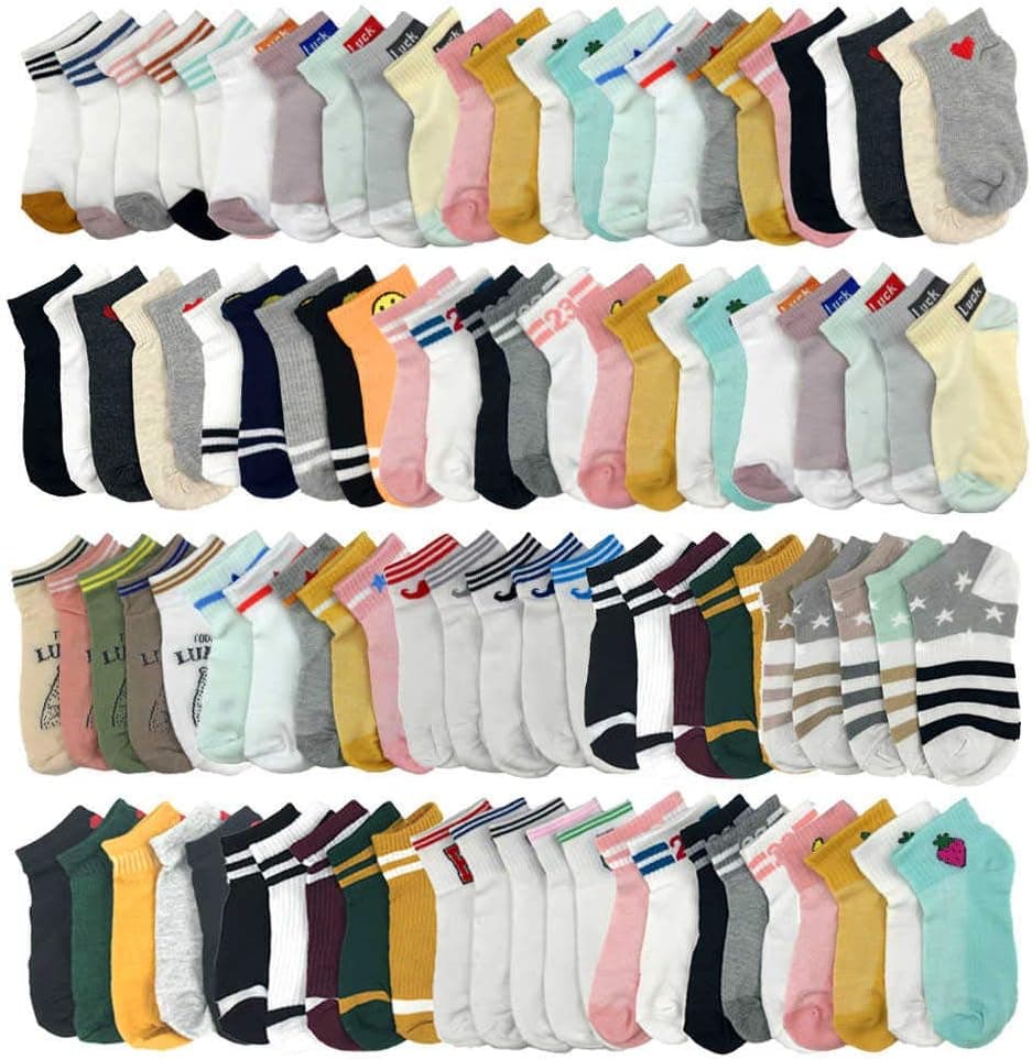 WAFUNNE Wholesale Socks Bulk Women 20 Pack Ankle Low Cut, Medium - image 1