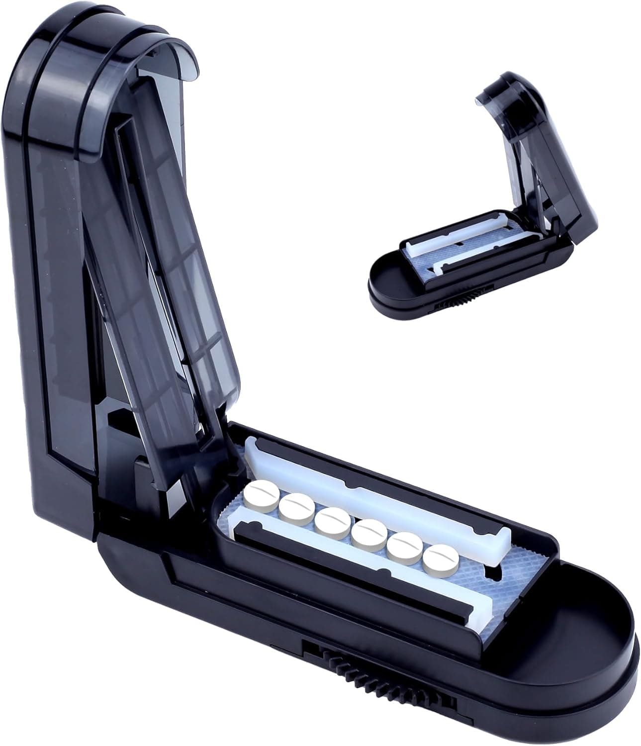 Pill Cutter Splitter for Small and Tiny Pills, Adjustable Pill Splitters for Small or Large Pills Accurately Cuts Multiple Pills at Once,Medicine Cutter Sharp Blade with Safety Guard - image 1