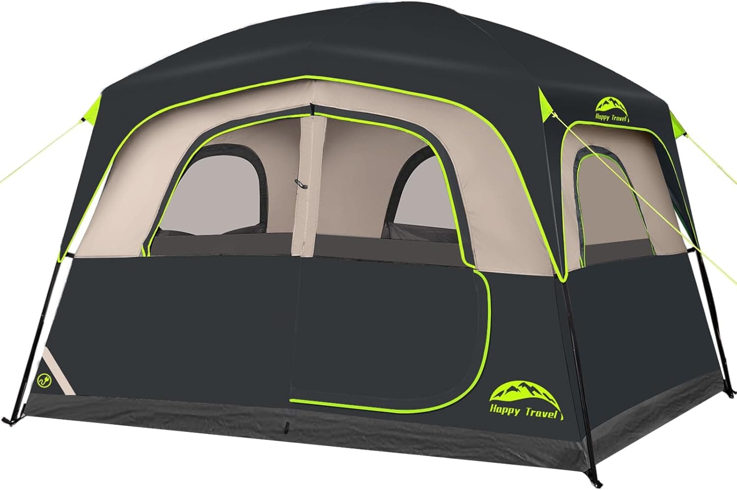 6 Person Waterproof Cabin Camping Tent with Rainfly for Family Outdoor Adventures