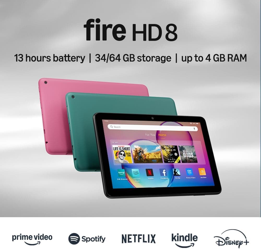 Amazon Fire HD 8 Tablet - 8" HD Display, 4GB RAM, 64GB Storage