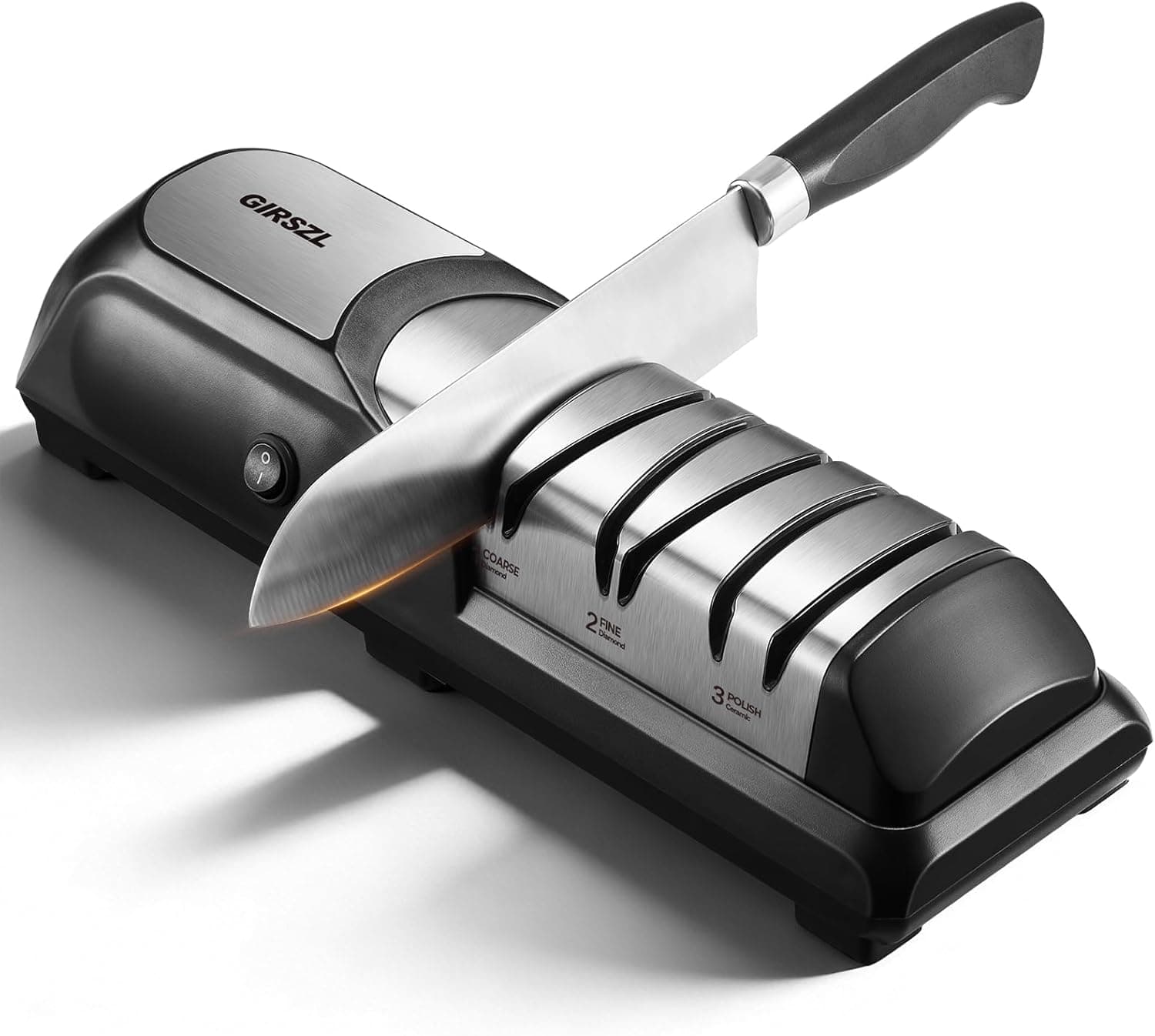 Kitchen Professional Electric Knife Sharpener: 3-Stage 100% Diamond Abrasives Knife Sharpeners with 15° Precision Angle Electric Steel Sharpening Tool to Restore/Polish Chef Knives - image 1