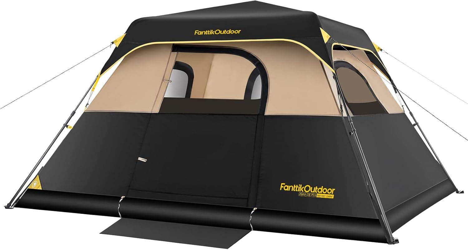 FanttikOutdoor Camping Tent 4/6/8/10 Person Instant Cabin Tent Setup in 60 Seconds with Rainfly & Windproof Portable