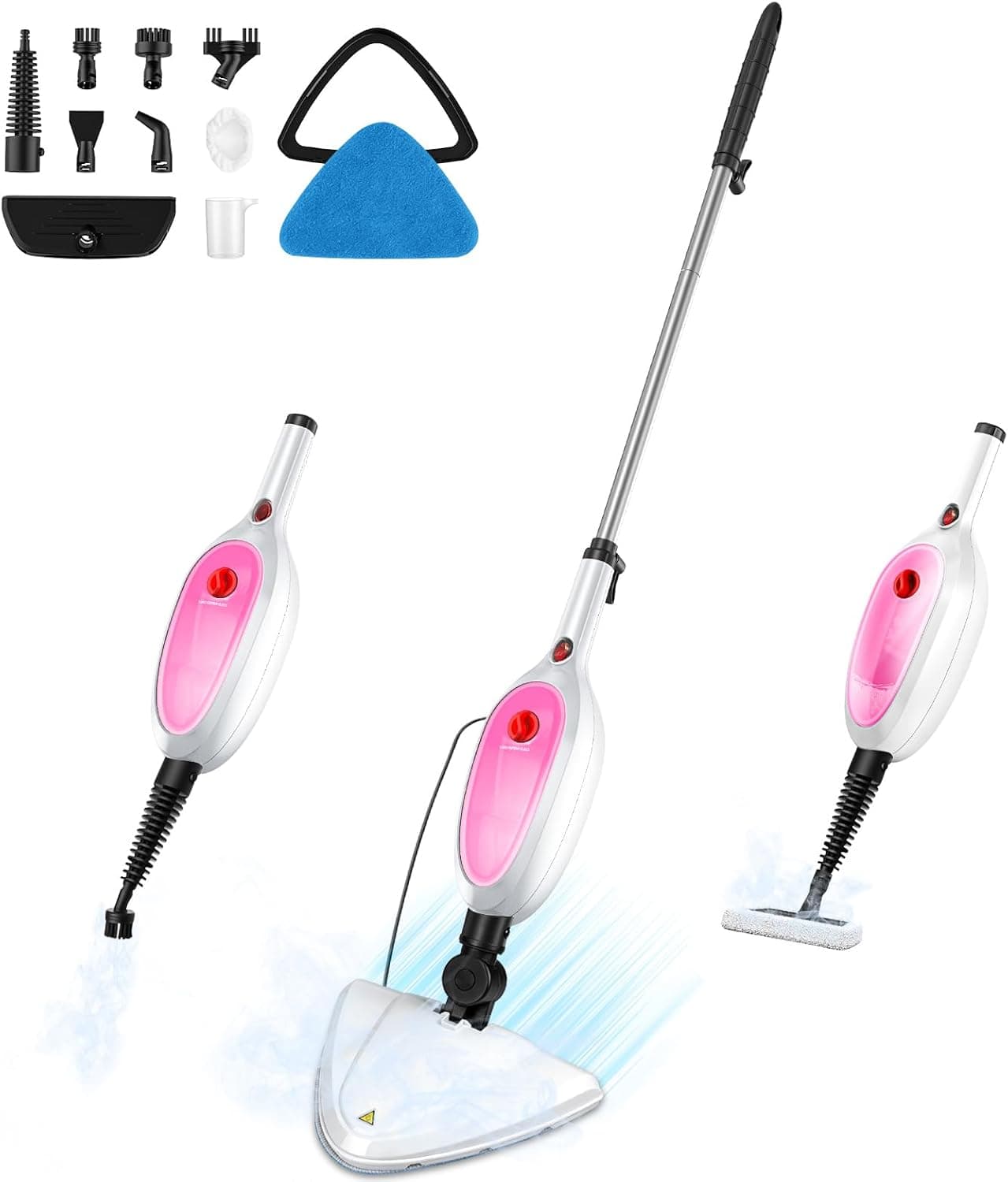 Steam Mop & Detachable Handheld Steamer 2-in-1 Design, 20s Fast Heat-Up, 16FT Power Cord, 10-in-1 Multi-Purpose Steam Cleaner for Hardwood Floors/Carpet/Tile/Grout/Window/Stove for Deep Home Cleaning - image 1