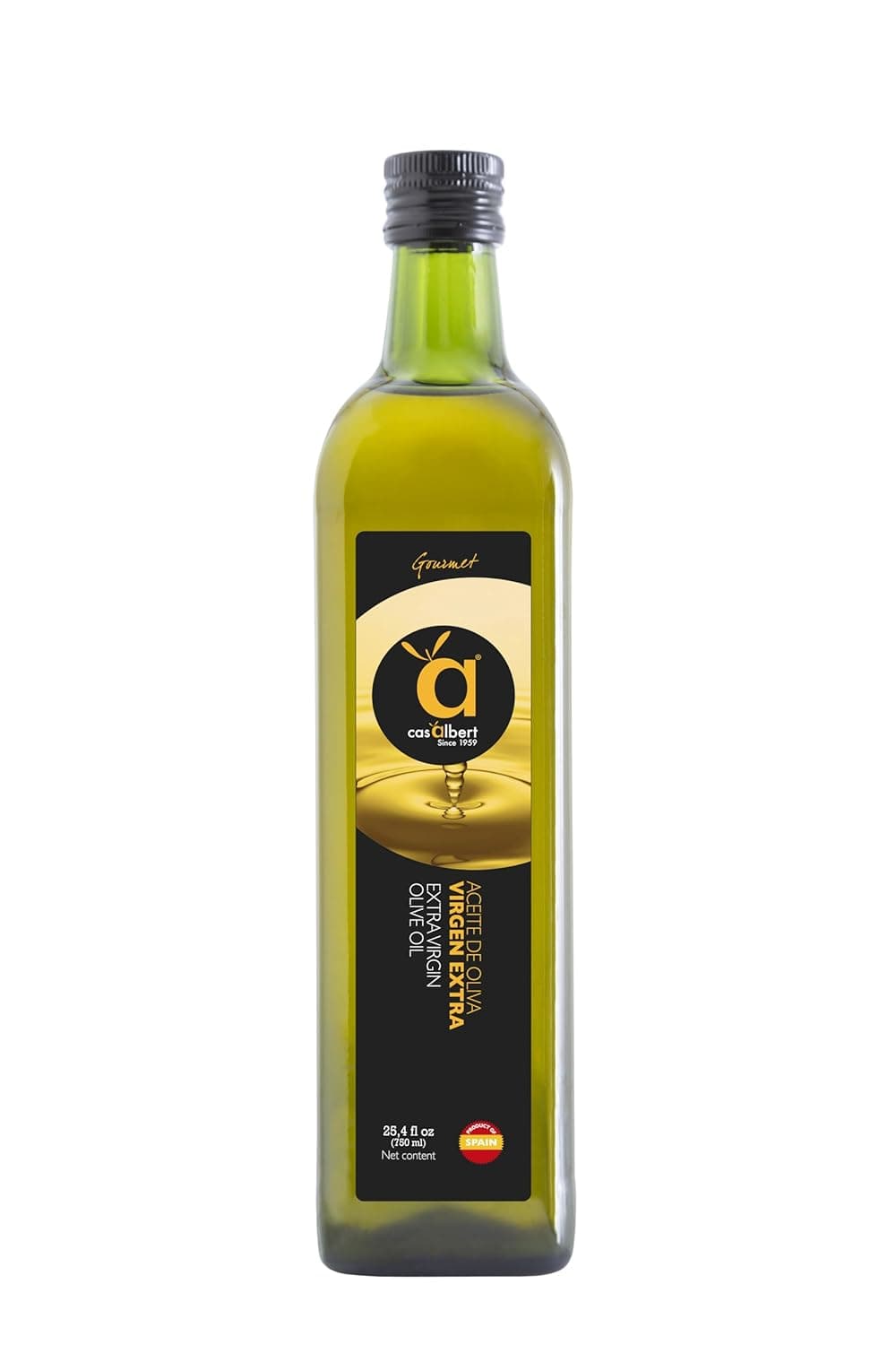 Casalbert Spanish Extra Virgin Olive Oil, 25.4 fl oz 750ml, Cold Extracted EVOO from Spain, Smooth Fruity Flavor, Mediterranean Olive Oil for Salads, Dipping, Pasta & Cooking