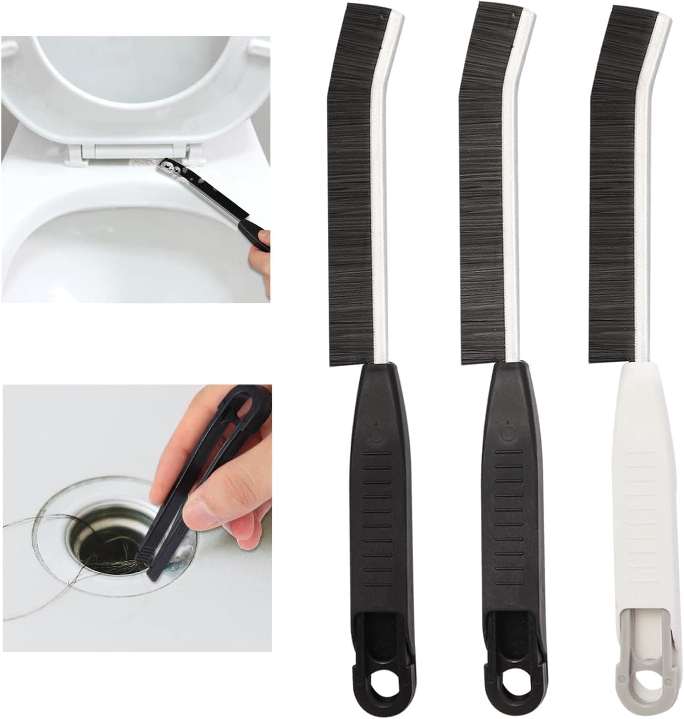 Crevice Cleaning Brush (3PCS) – Hard Bristle Gap & Grout Cleaner