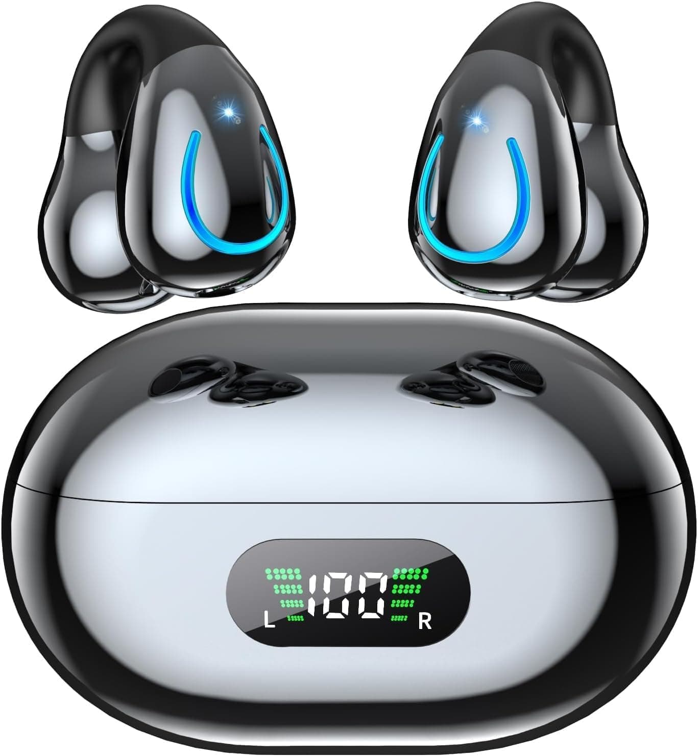 AI Language Translator Earbuds, Clip-On Open Ear Real-Time Translation Device, 174 Languages Simultaneous Interpretation, No Subscription, Audifonos Traductores for Travel & Business,Classic Tarnish
