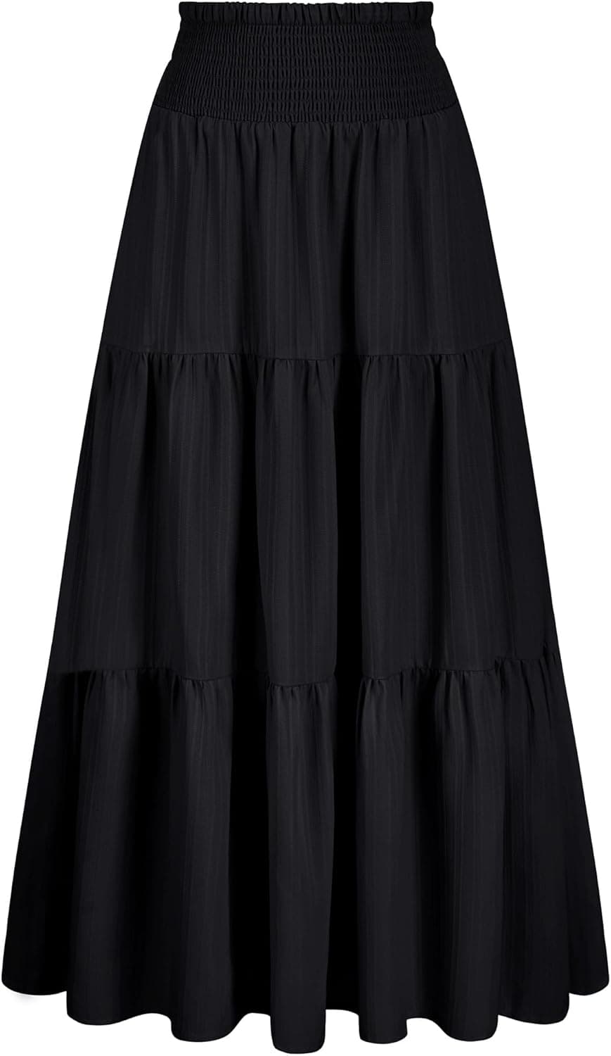 Arolina Women's Summer Maxi Skirt Casual Smocked High Waist Long Skirts Flowy Boho Skirt with Pockets for Beach Vacation - image 1