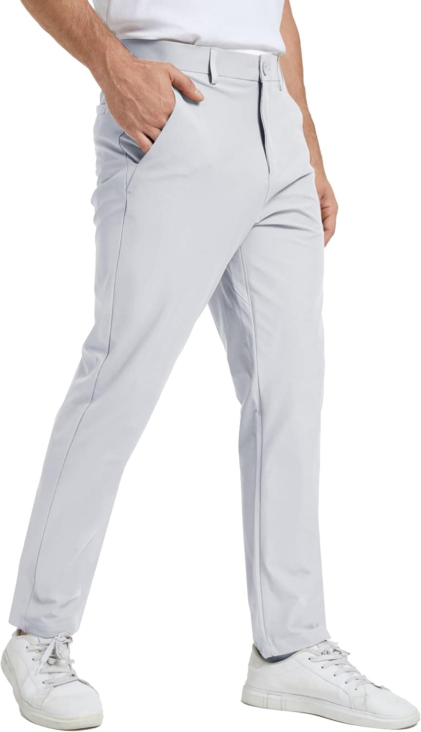 NATUVENIX Golf Pants Men Stretch Work Dress Pants Lightweight 30" Slim Fit Business Casual Pants for Men with Pockets - image 1