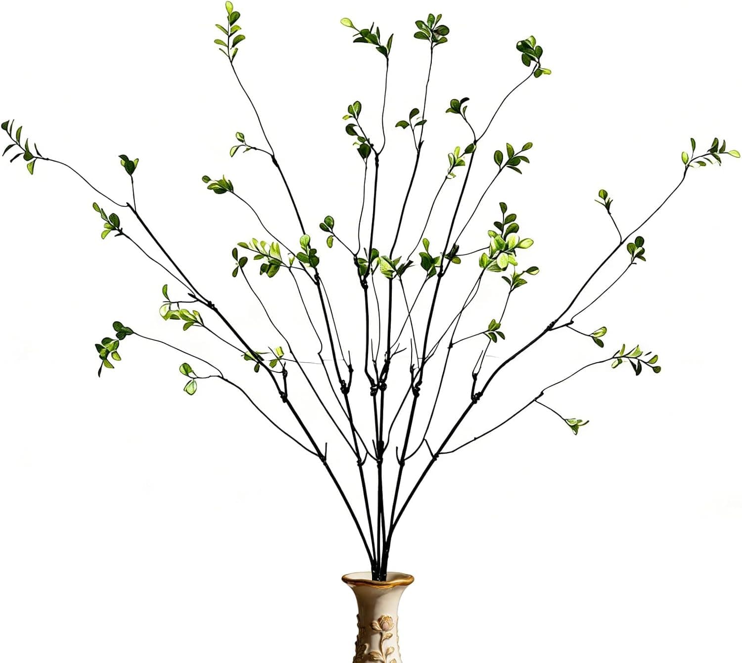 6 Pcs Artificial Ficus Branches, 38.58 Inch Faux Greenery Stems, Atificial Greenery Decoration, Fake Plant for Home and Office Decoration