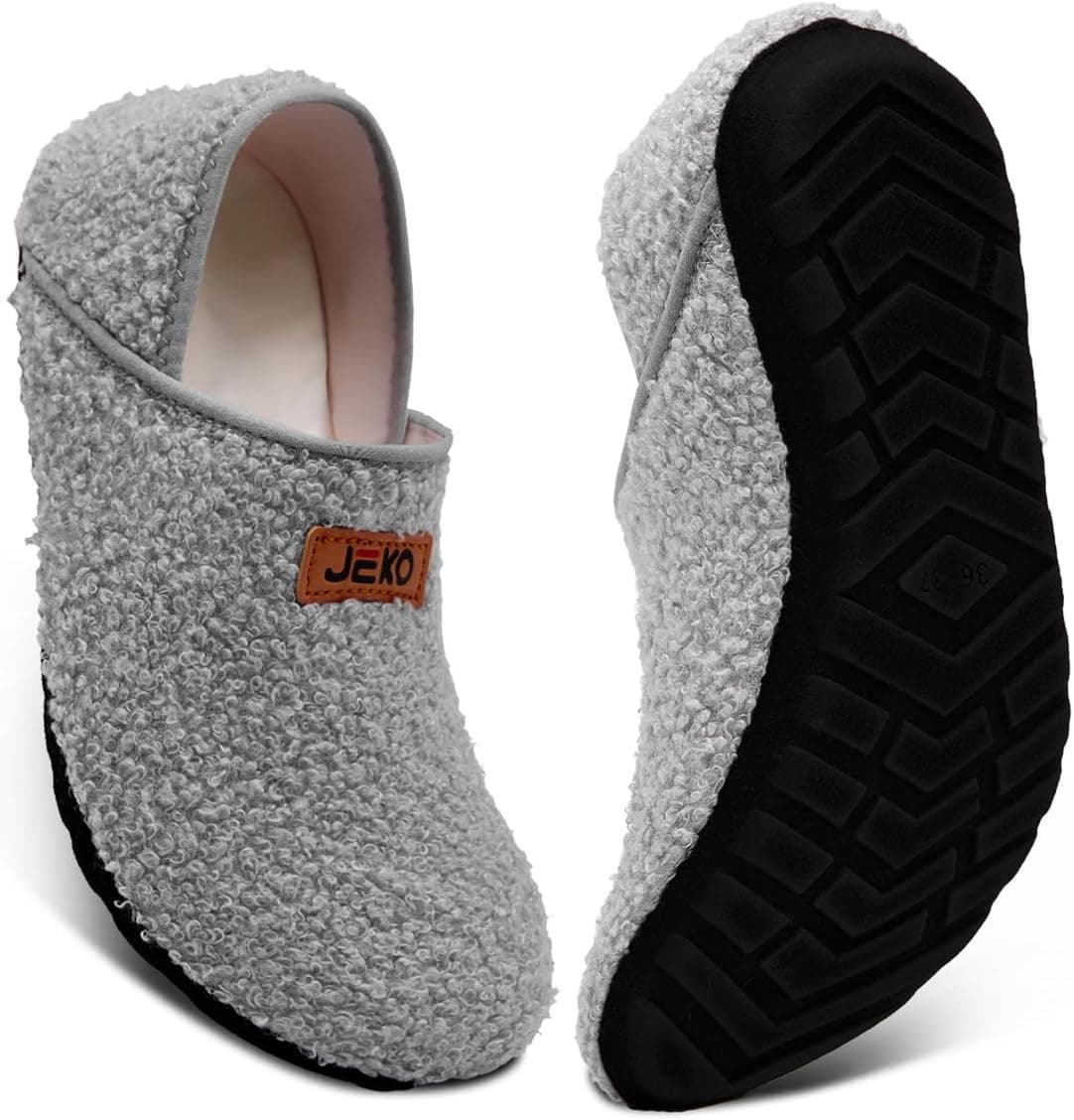 Furry House Slippers for Men Women, Slip On Indoor - image 1