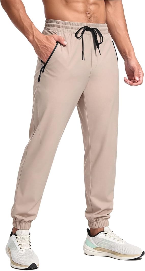 TOIUUI Men's Lightweight UPF 50 Quick-Dry Joggers with Zipper Pockets - image 1