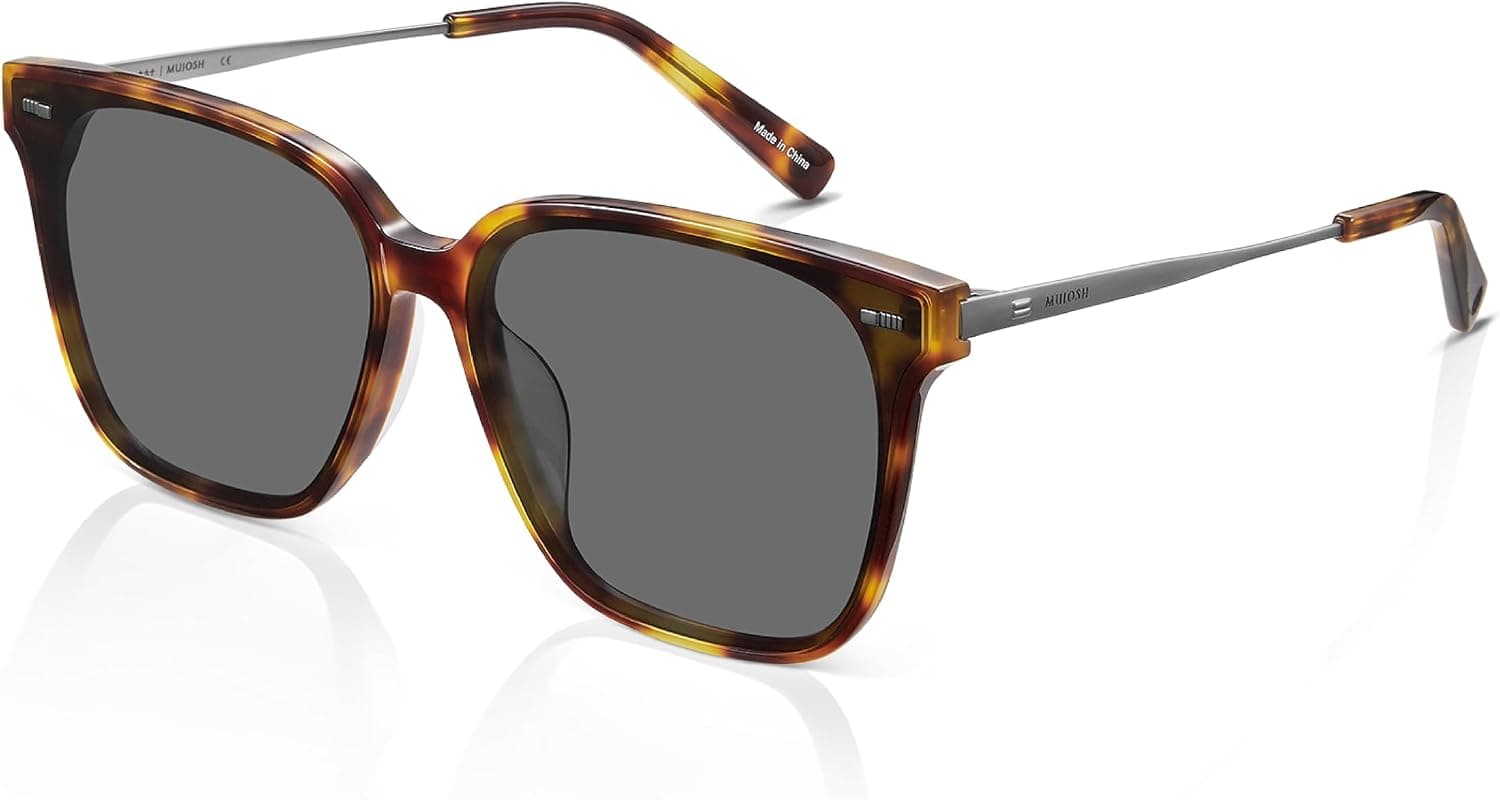 Retro Square Polarized Sunglasses for Women Men, UV400 Lightweight, Exclusive Eyewear Brand of EssilorLuxottica - image 1