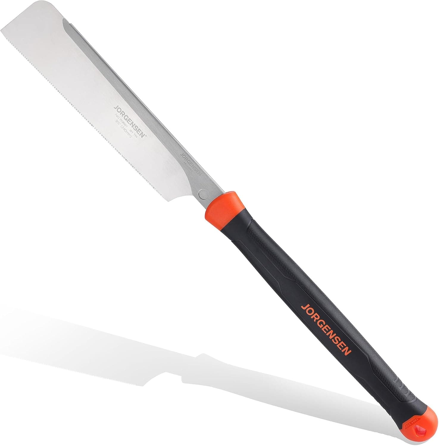 JORGENSEN Japanese Pull Saw, 9.5 Inch Pro Dovetail Saw with Rubber Handle, SK5 Steel Handsaw with Tool-less Quick Change Blade, 21TPI Fine Cross Cut Rip Cut Angle Cut Woodworking Tools - image 1