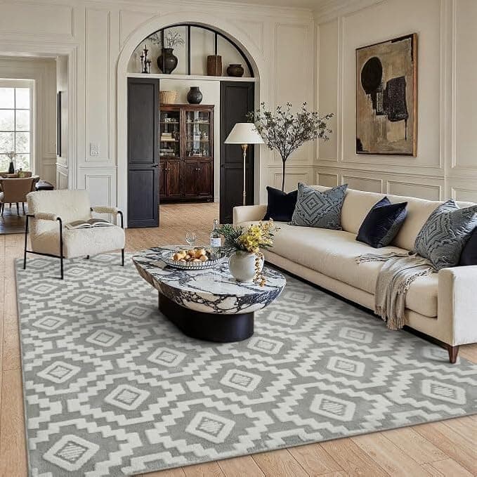 Super Soft Shag Rug 6x9 for Living Room Modern Gray Washable Large Area Rugs High Pile Non-Shedding Throw Rugs Non Slip Indoor Office Carpet for Playroom Bedroom Home Aesthetic Decor - image 1