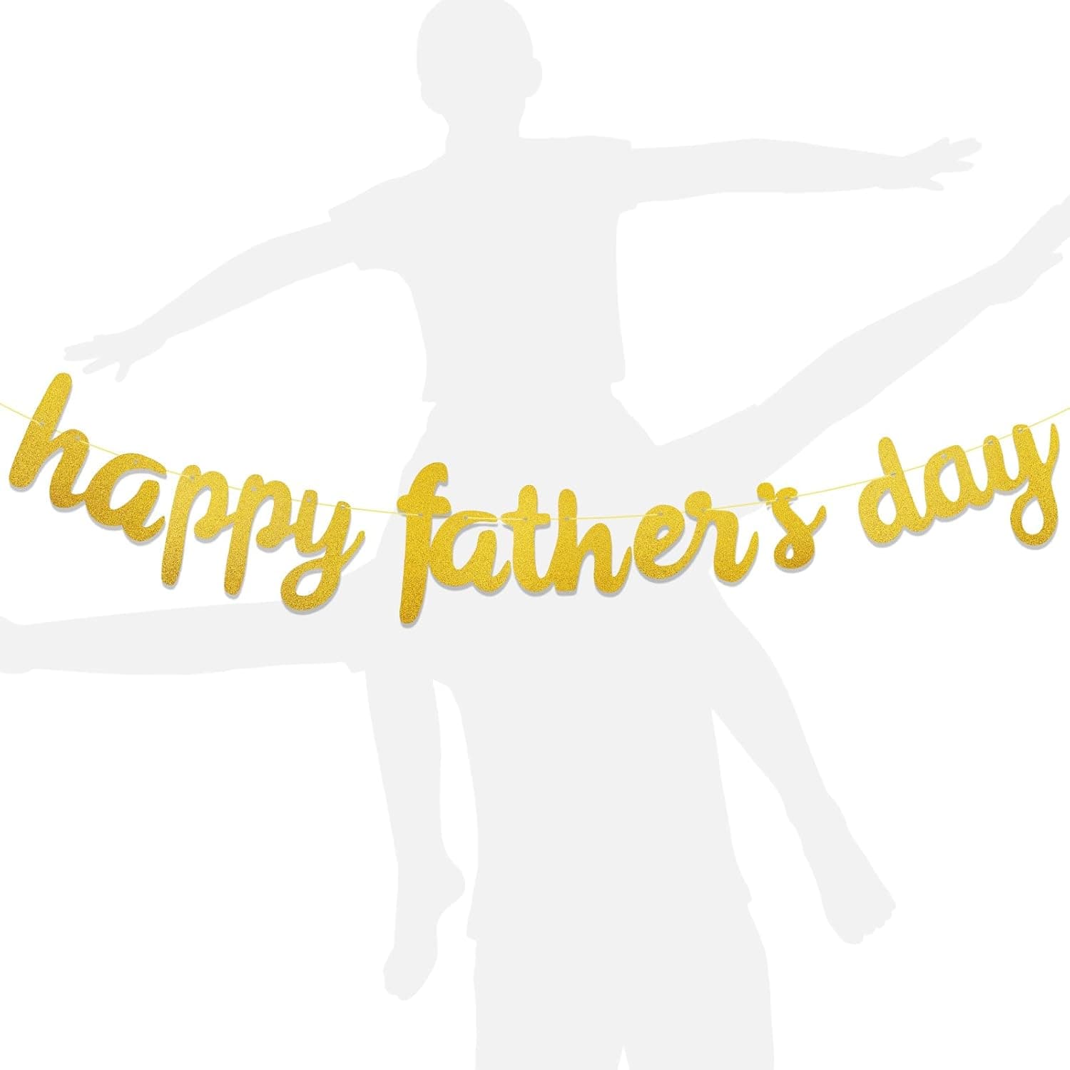 Happy Fathers Day Banner Father Day Decorations Fathers Day Garland Sign DIY Glitter Dad Day Party Banner Party Decorations Backdrop Dad Day Outdoor Indoor Home Gold