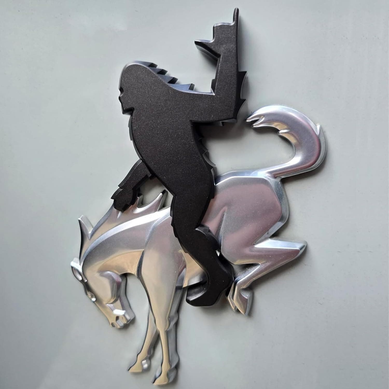 Add-A-Saquatch to Your Bronco,3D Tailgate Emblem Overlay for SUV - Universal Fit 3"x4" Raised Design, Black Automotive Decor with Tape (Shaka Hand, Black)
