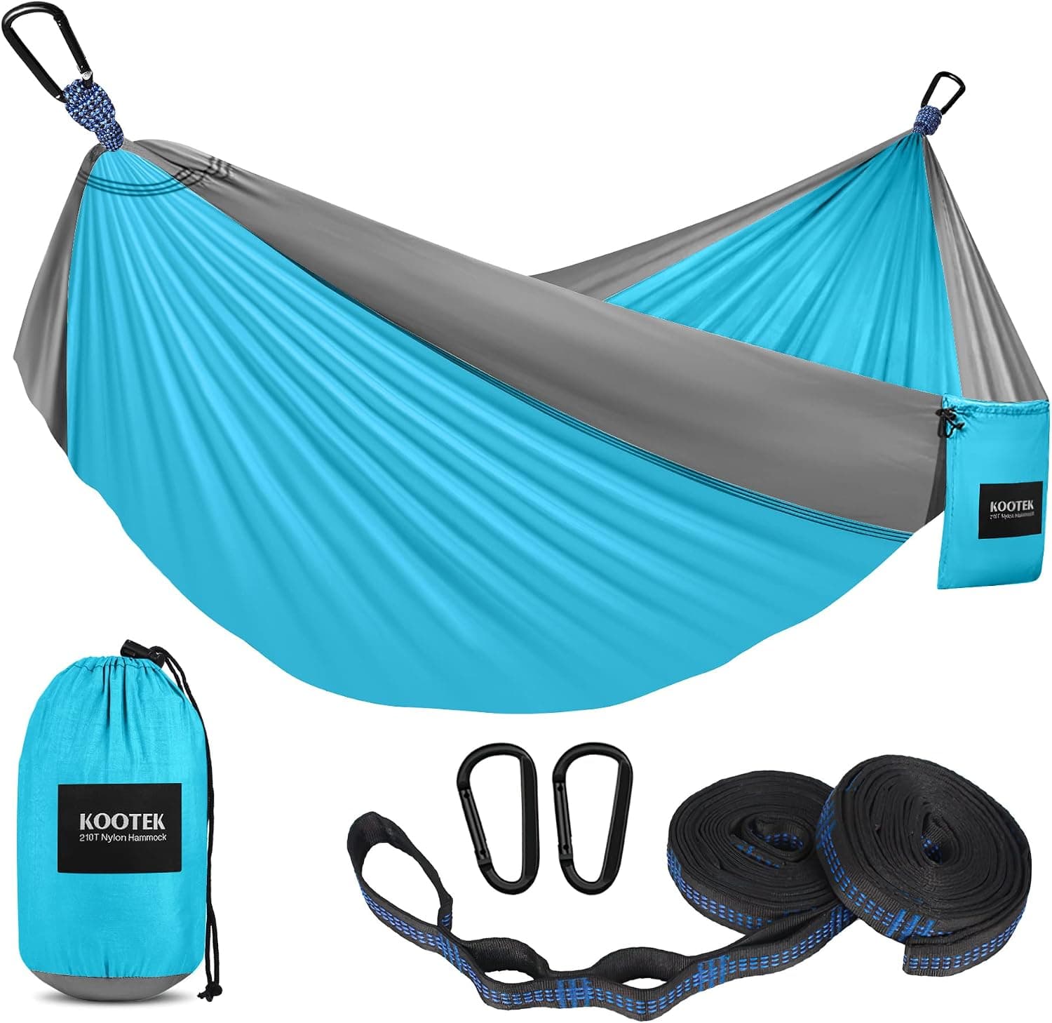 Kootek Camping Hammock, Portable Hammocks with Tree Straps & Attached Carry Bag