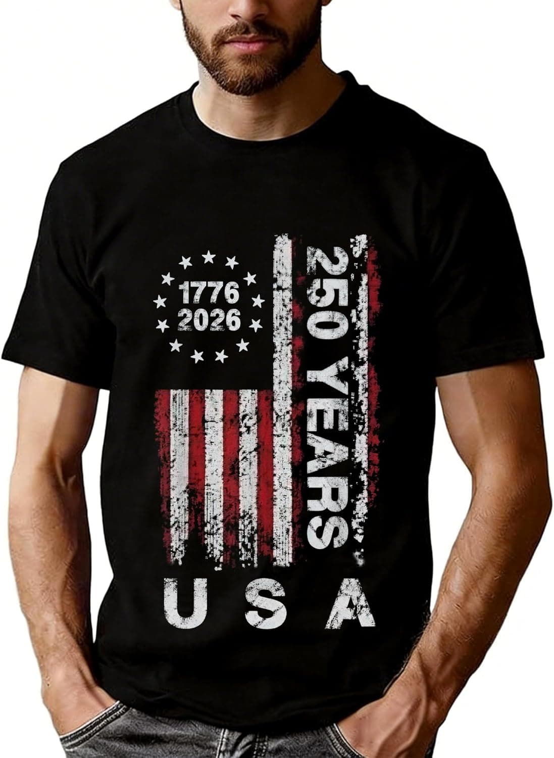 250 Anniversary USA Shirts: 1776-2026 250th Birthday Patriotic American Flag T-Shirt 4th of July Shirt - image 1