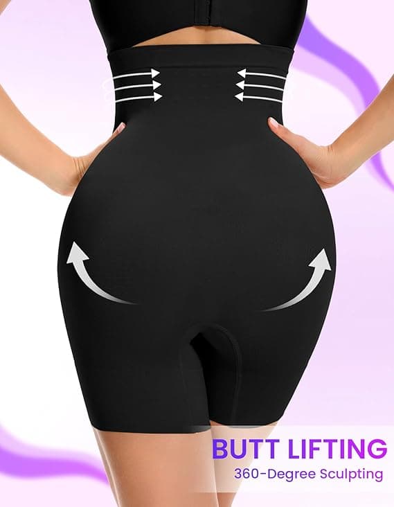 SIMIYA Shapewear Tummy Control Shorts for Women, 5-IN-1 Body Shaper High Waisted Girdle Boyshort Slip Short for Under Dresses - image 1