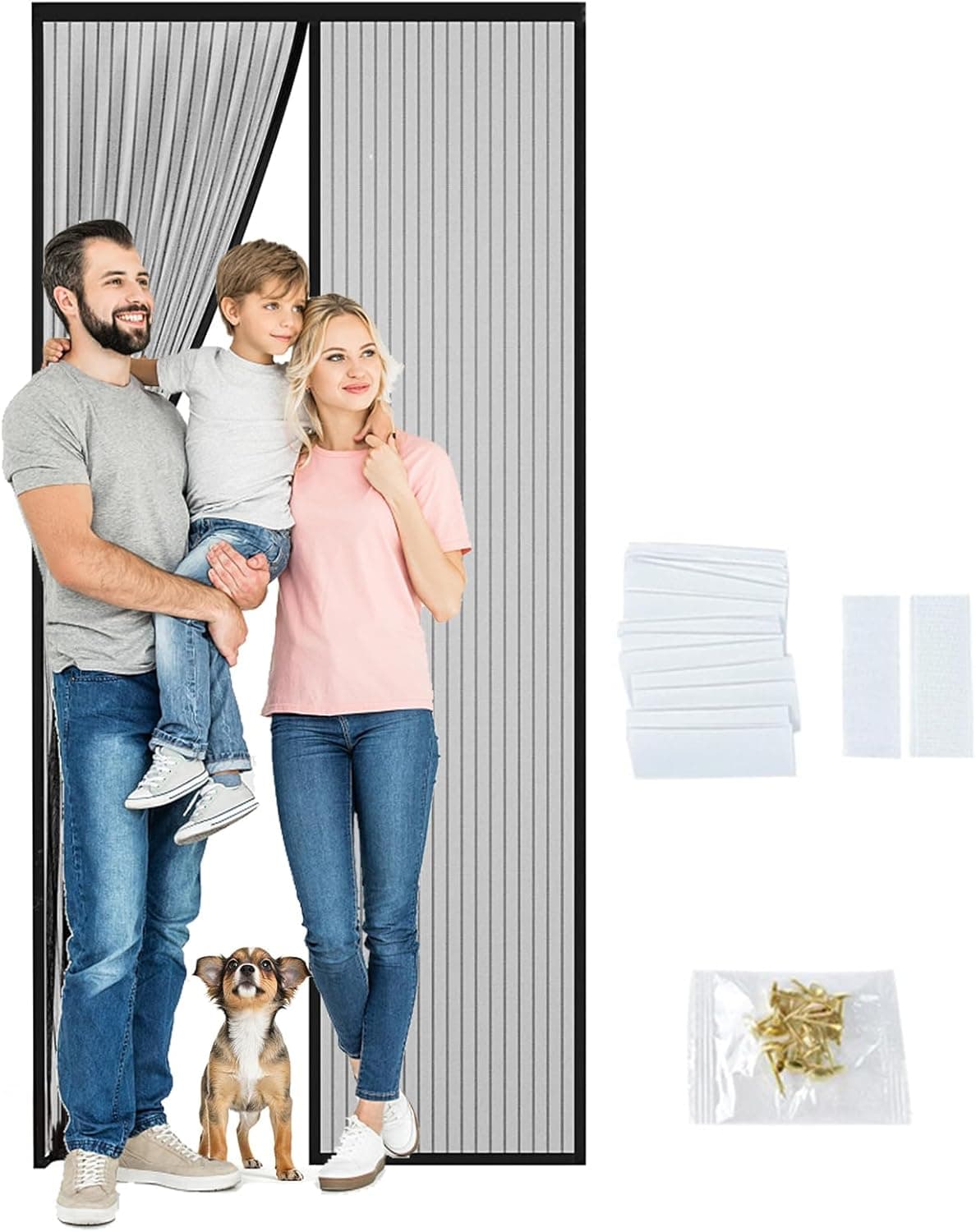 Magnetic Screen Door, Fit Door Size 32 x 80 Inch, Self Sealing Magnets,35.4 x 82.7in Screen,Keep Bugs Out, Flame Retardant, Anti-Scratch,for Sliding Door, Front Doors(S-32" x 80") - image 1