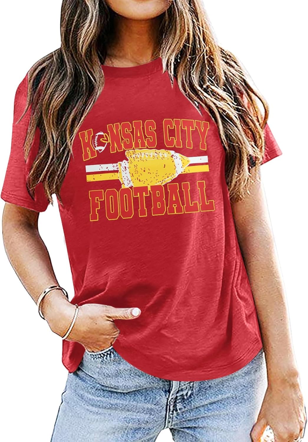 Football Shirt for Women Game Day T-Shirt Sunday Funday Shirt Funny Football Season Short Sleeve Tops - image 1