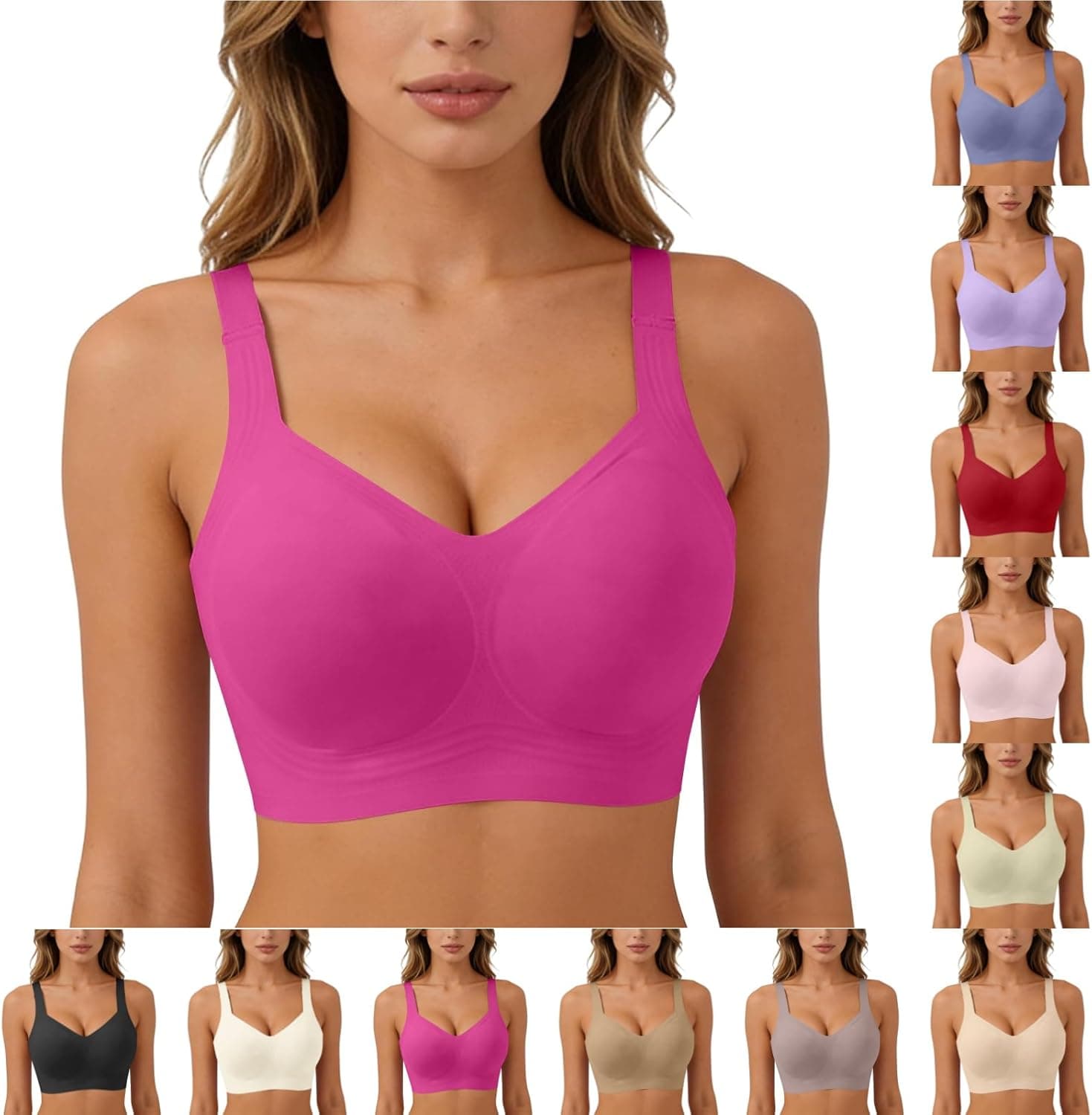 Wirefree Bras for Women Full Coverage No Underwire Everyday Bras Comfortable Wireless Padded Jelly Bras - image 1