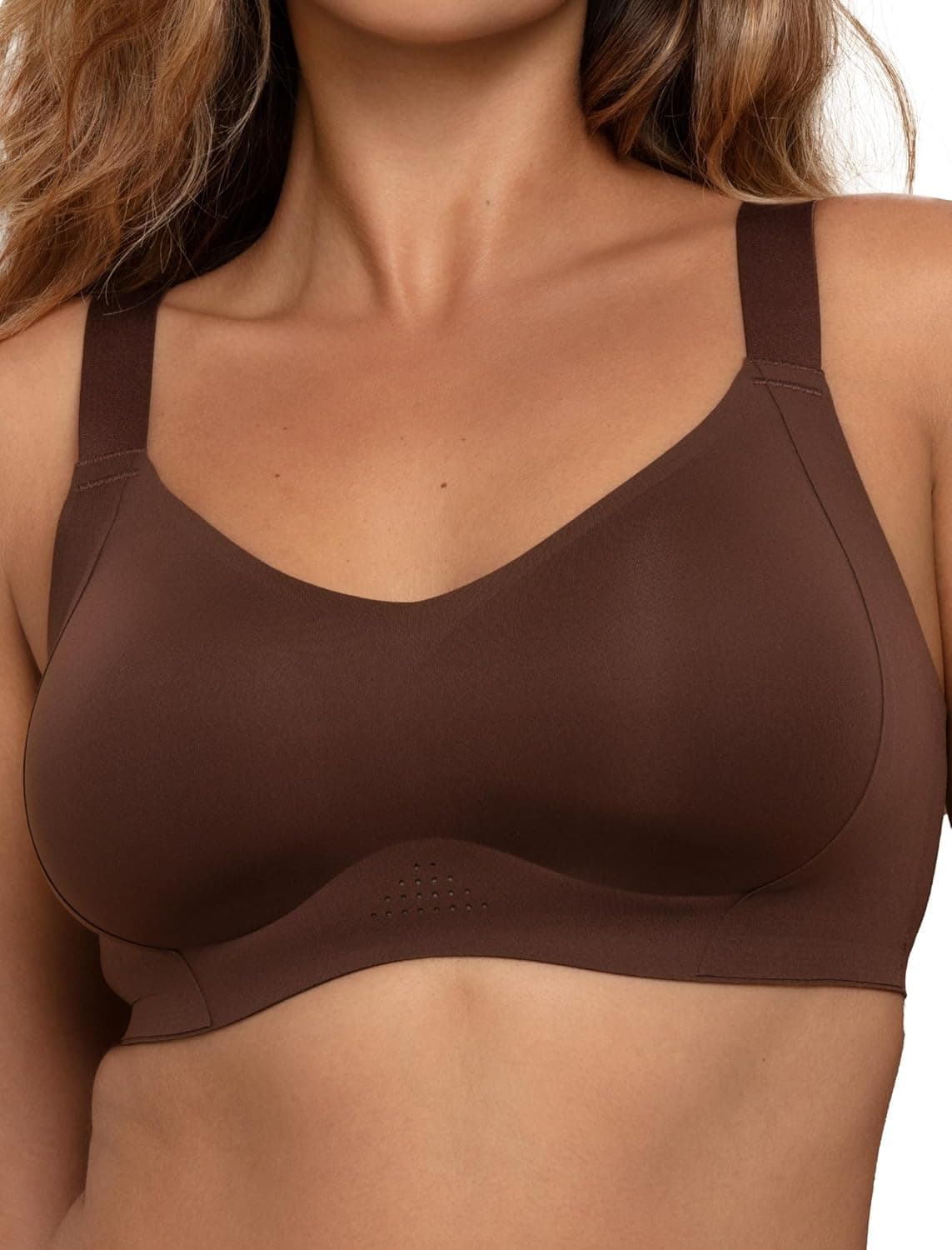 COMFELIE Minimizer Seamless Wireless Bra Full Coverage V-Neck Soft Breathable Bras for Women Push Up Everyday Bra - image 1