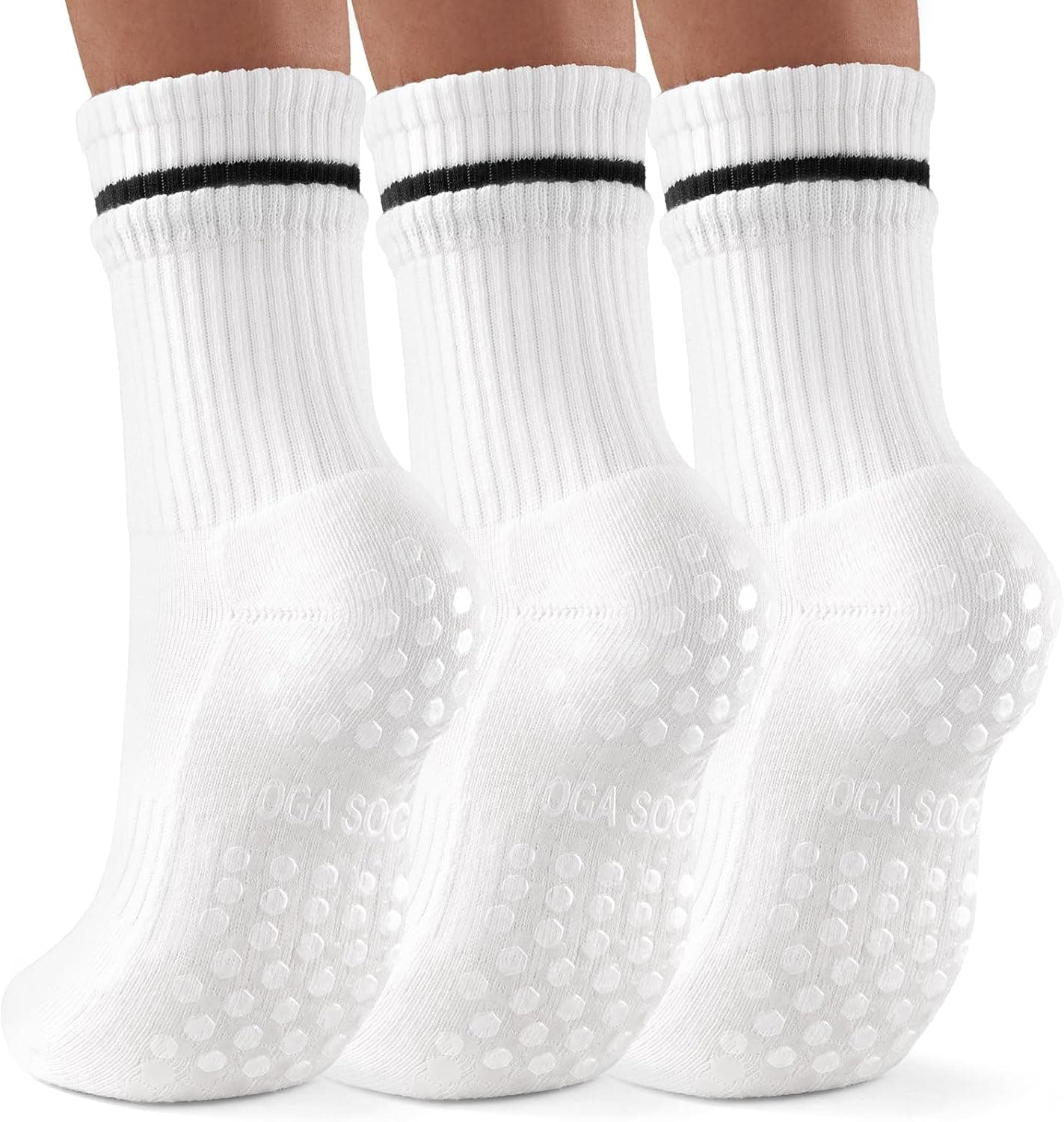 LETSHAKE Grippy Socks Woman, Pilates Socks Non Slip, Grip Socks Pilates for Yoga Ballet Workout Hospital