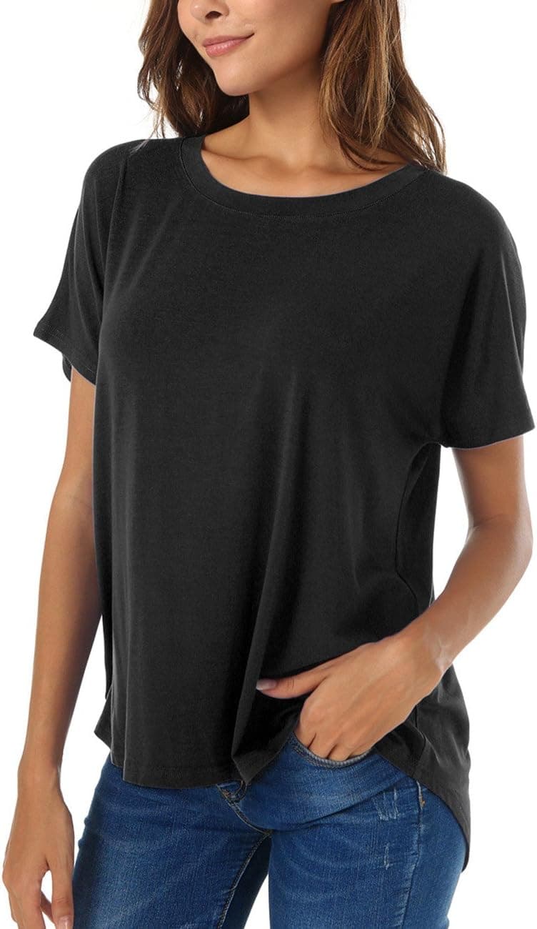 Herou Women's Loose Fit T-Shirts Short Sleeve Crew Neck Casual Tee Tops - image 1