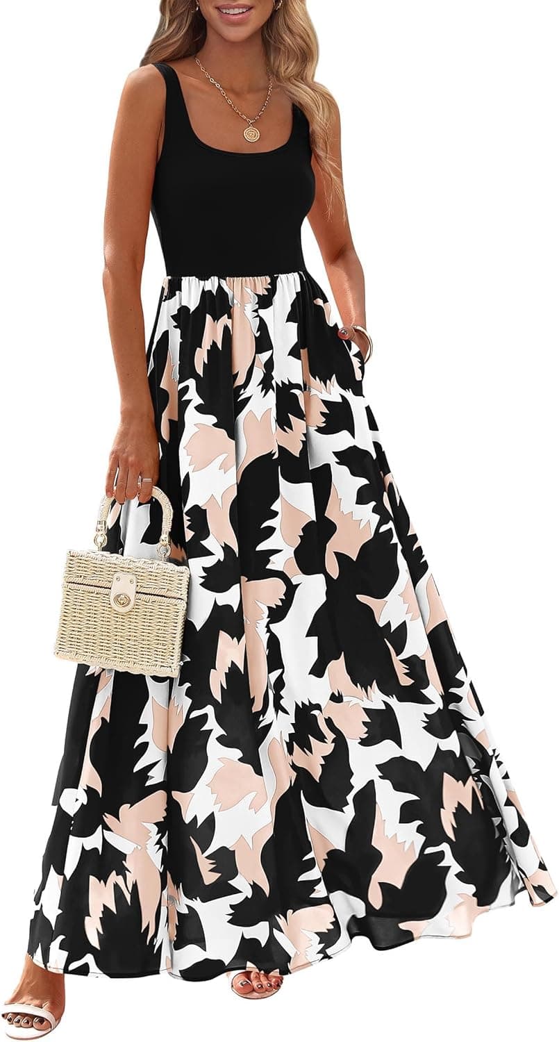 Bohemian Floral Maxi Dress for Summer Vacation - Flowy Beach Resort Wear - image 1