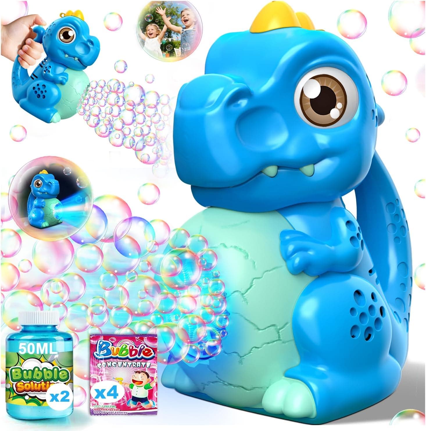 Dinosaur Bubble Blower Toy for Kids (T-Rex Design)