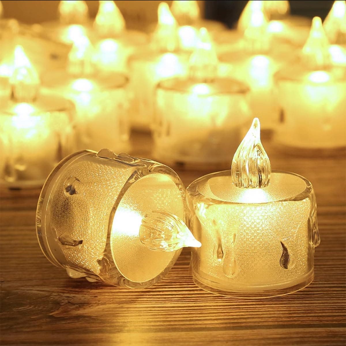12Pcs Crystal LED Tea Lights Candles Battery Operated - SupBri