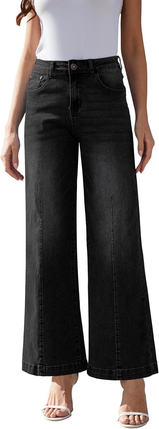 Wide Leg Jeans for Women - High Waisted Baggy Jeans Stretch Loose Denim Pants