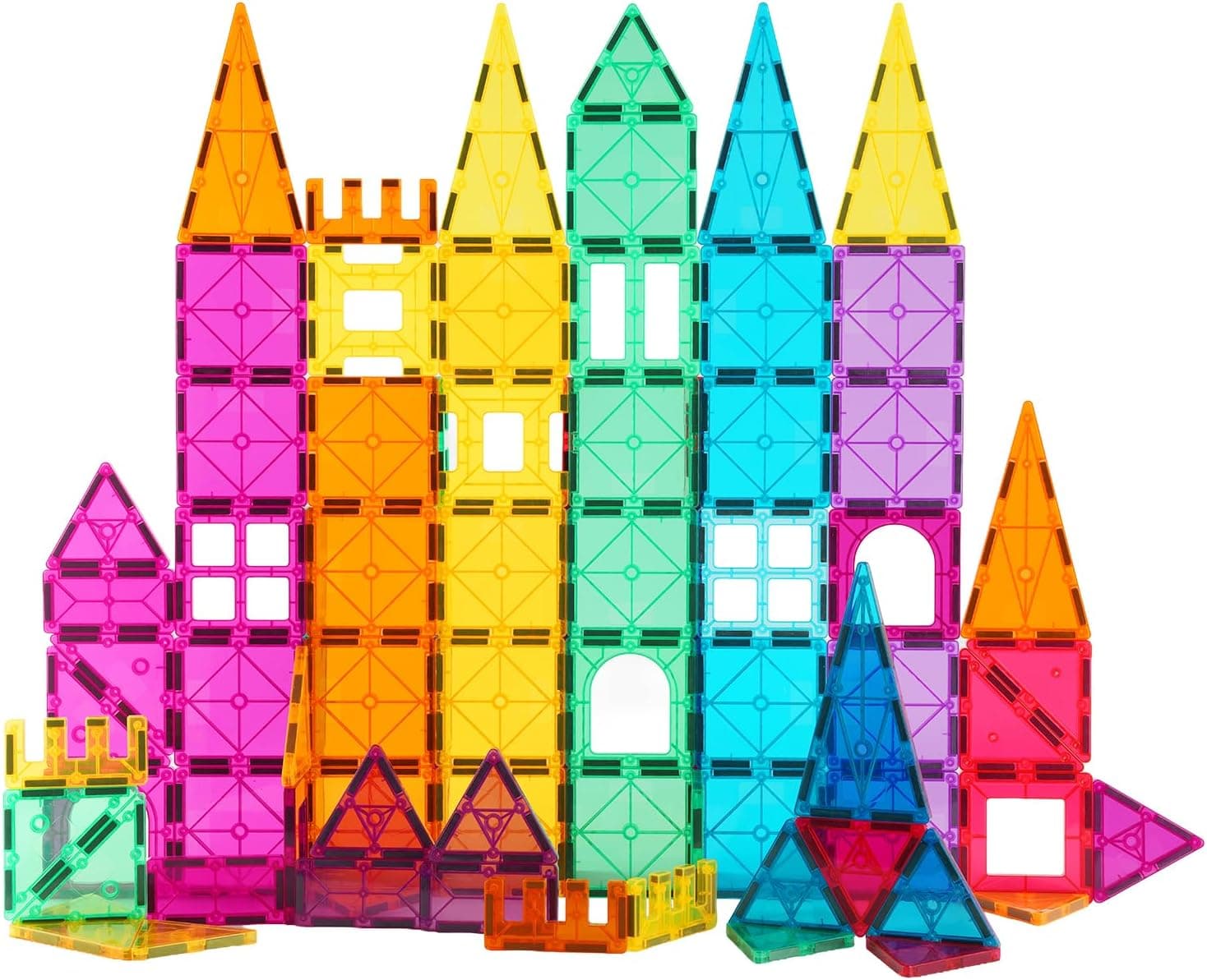 STEM Magnetic Tiles 70PCS Educational Toys for Kids Ages 3-8 | Montessori Sensory Magnet Blocks