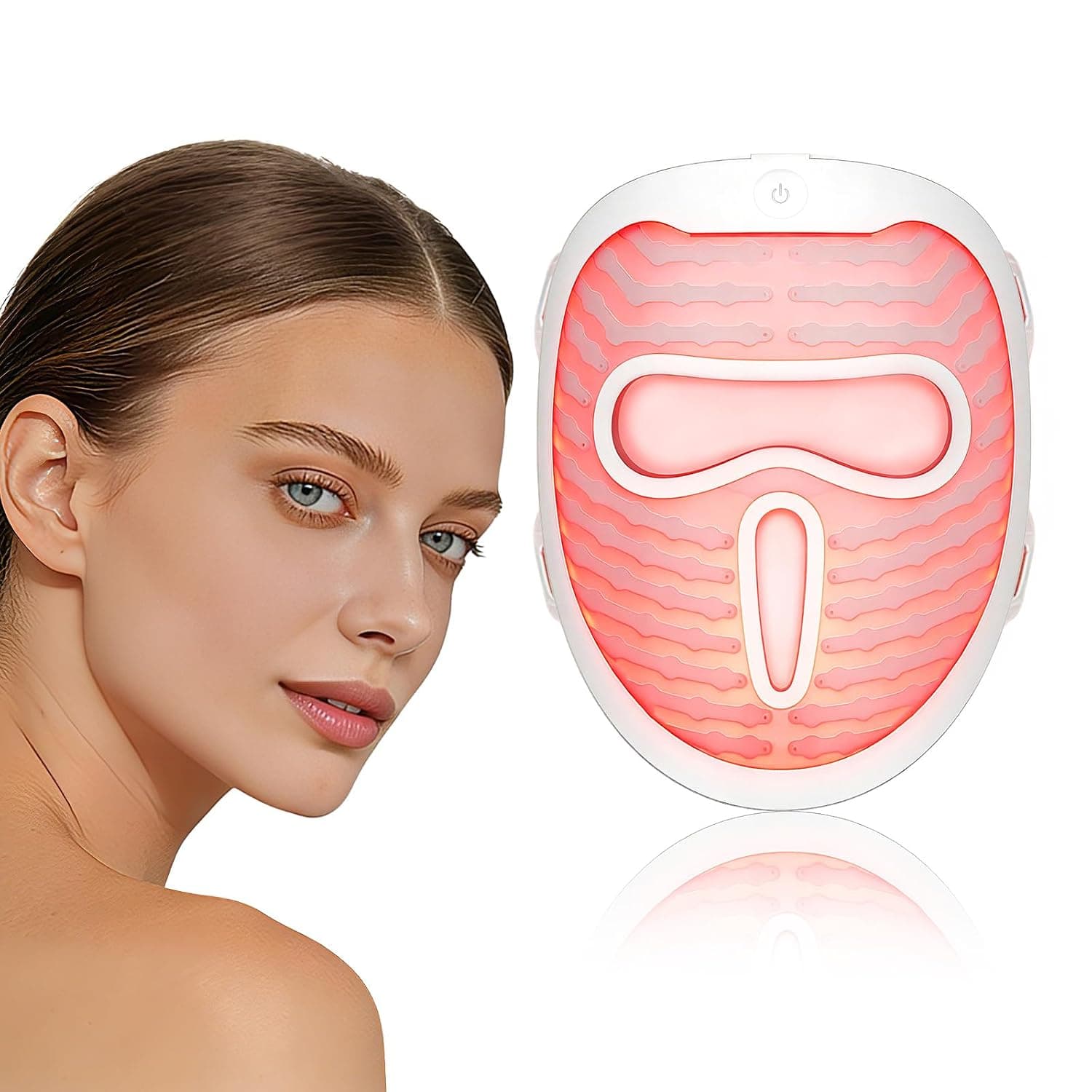SensGlow Red Light Mask, Cordless Facial Mask for Sensitive Skin Anti Aging & Skin Firming with 630nm Red Light, Non-Contact for Gentle Non-Irritating, Ergonomic Straps for At-Home & Travel - image 1