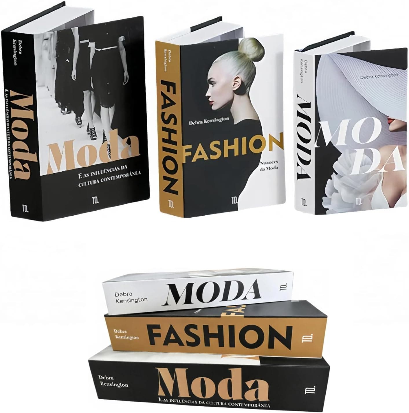 Decorative Books for Home Decor - Set of 3 Faux/Fake Books with Hidden Storage, Modern & Stylish Design for Hotel, Coffee Table, Bookshelf, Mantel & Entryway