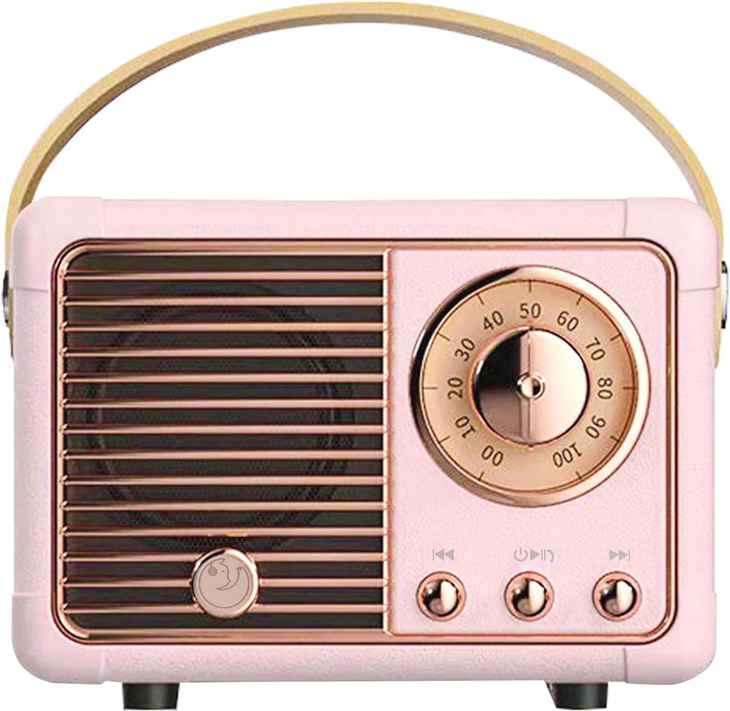 Retro Bluetooth Speaker, Portable Bluetooth Wireless Speaker, Hands-Free Call,400mA Battery,TF Card,Aux Line, for iPhone Android, Retro Decor for Home Office Birthday Gift Ideas Pink