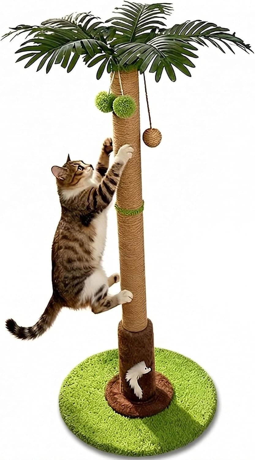 RPZ Cat Scratching Post for Cats – Sturdy Sisal Scratcher with Dangling Toys – Protect Furniture & Encourage Healthy Claws – Multi-Level Cat Tower for Small to Large Cats - image 1