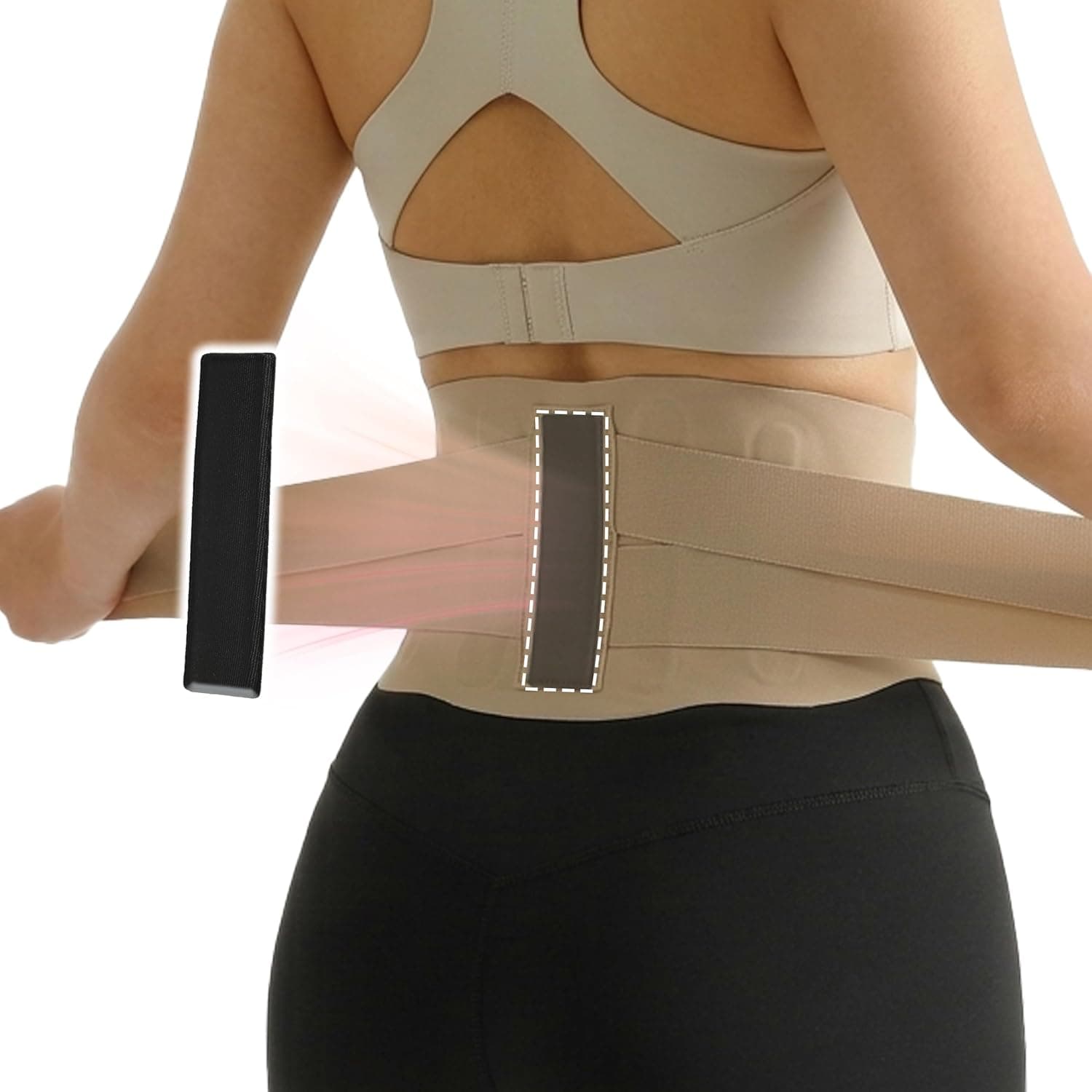 Invisible Ultra-thin Back Brace with 3D Lumbar Pad,SuMade Breathable Back Support Brace for Lower Back Pain Relief Scoliosis Brace Lumbar Support Belt for Heavy Lifting Gym,Skin Color,L(WAIST:31"-36") - image 1
