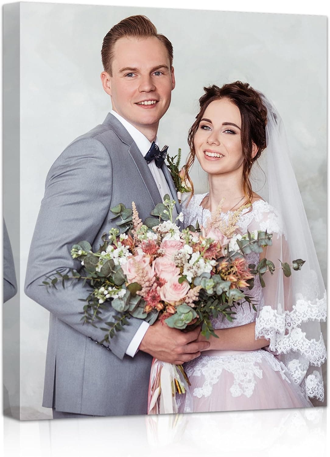 Custom Canvas Prints with Your Photos, 8" X 10" Personalized Wrapped Wall Art, Framed Photo Canvas Gifts for Wedding, Family & Pet, Home Decor for Bedroom Living Room, Ready to Hang (8" X 10")