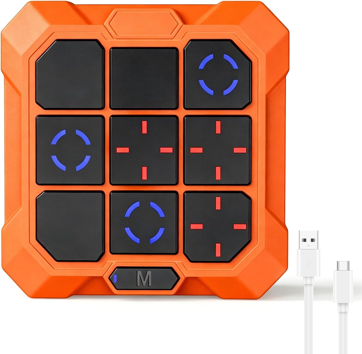 Tic Tac Toe Game, 6-in-1 Electronic Tic Tac Toe with Mute & Rechargeable - Handheld Travel Board Game for Kids Ages 4+, Adults, Family - Educational Learning Toy for Boys Girls, Orange