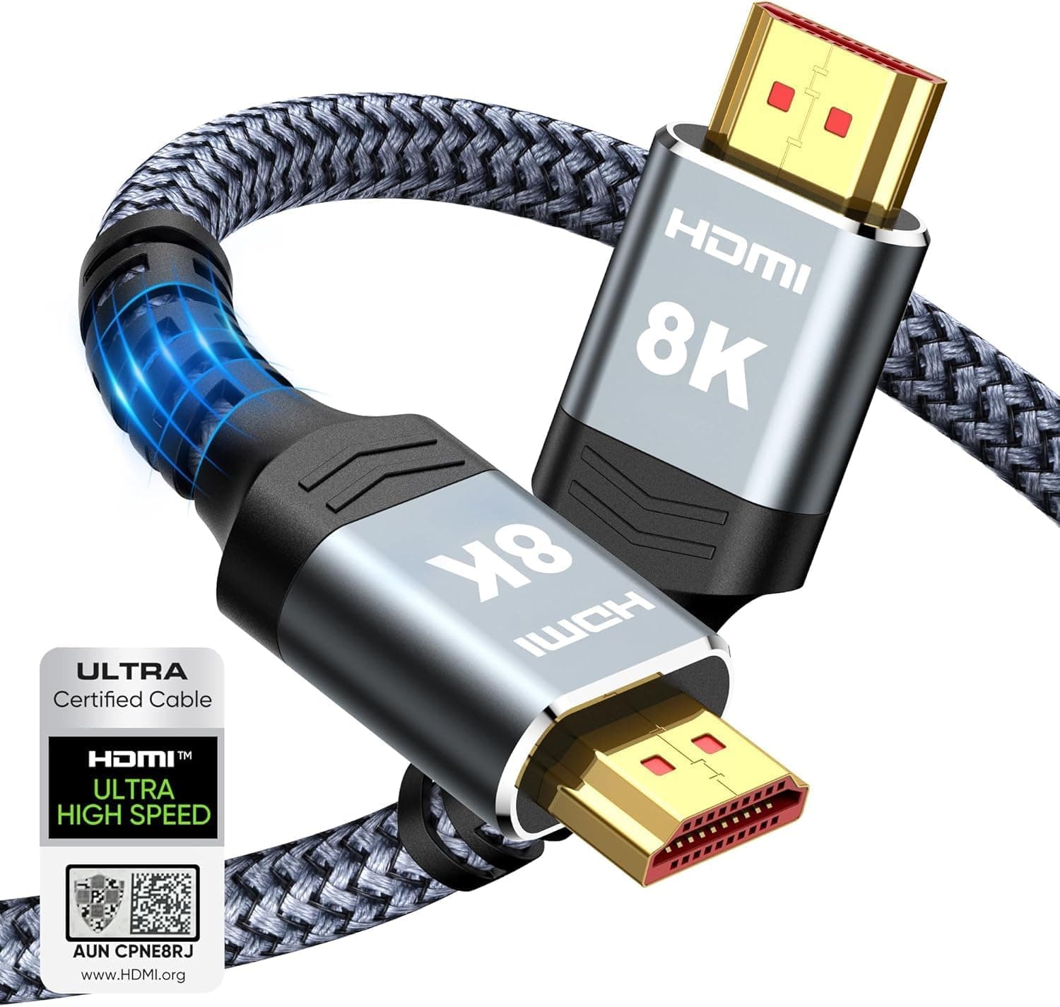 Highwings 8K 10K 4K HDMI Cable 48Gbps 1FT/0.3M, Certified Ultra High Speed