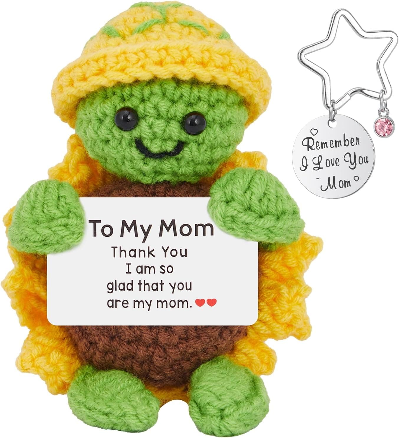 Handmade Positive Crochet Turtle – Mini Funny Cute Turtle Mothers Day Gifts for Mom from Daughter Son, Emotional Support Small Present for Mama, Mommy, Mother in Law, Birthday Gift - image 1