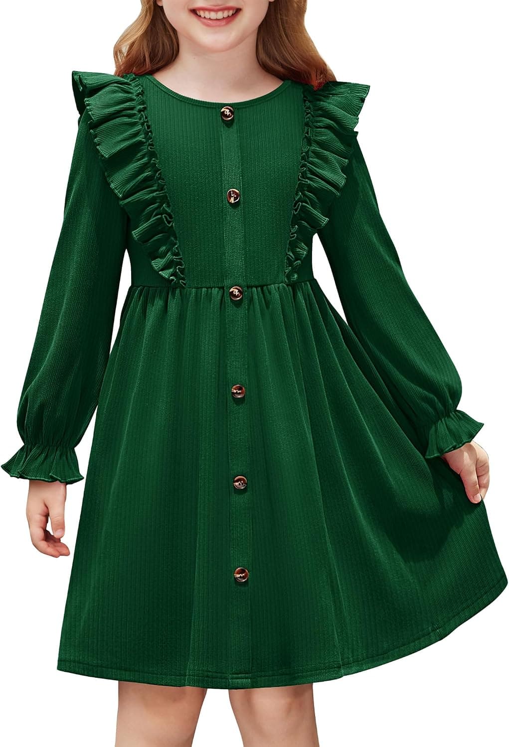Arshiner Toddler Fall Winter Sweater Dress Ruffle Long Sleeve Dresses