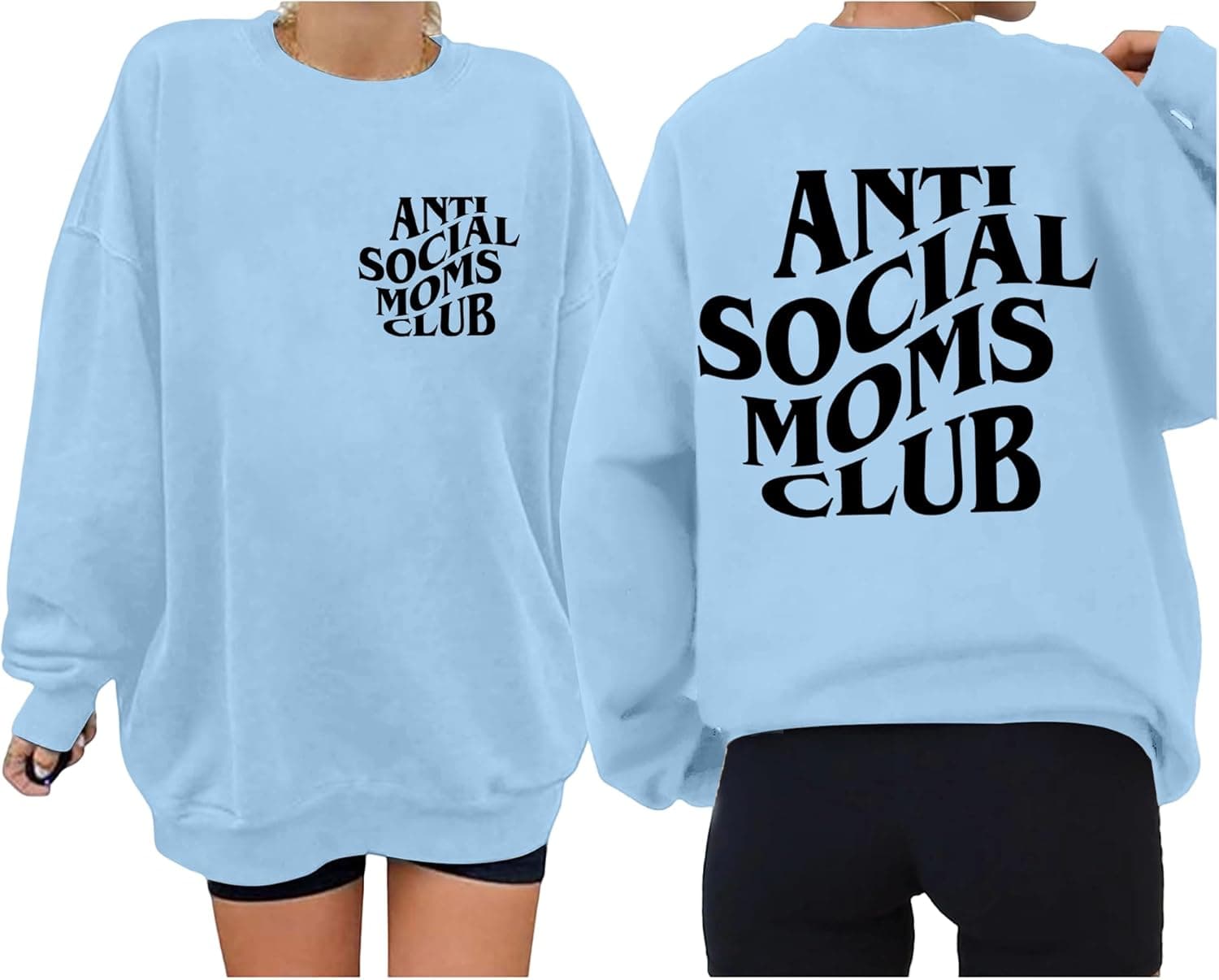 LOTUCY Crewneck Mama Sweatshirt Women Round Neck Casual Oversized Pullover lightweight Long Sleeve Blouse Tops - image 1