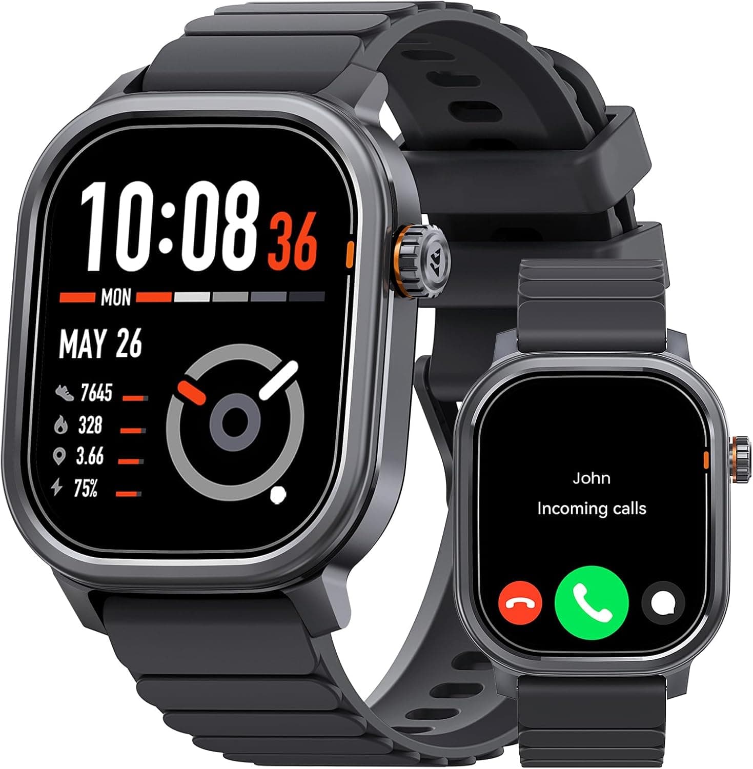 KOSPET Pulse Smart Watches for Men, Bluetooth Call/Answer, 25 Days Battery Life, 1.96 inch AMOLED, 24/7 Heart Rate & Sleep Monitoring, Compatible for Android & iOS, for Men